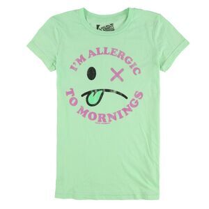 Local Celebrity Womens I'm Allergic Graphic T-Shirt, green, M